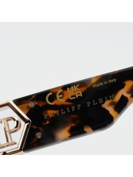 Philipp Plein SPP160 04BL Sunglasses Havana Square Frame, Brown Lenses main image 6